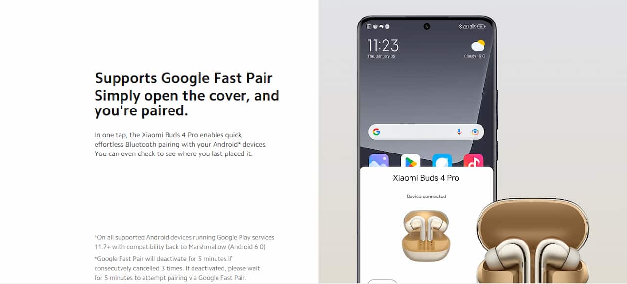پشتیبانی از Google Fast Pair ، جفت شدن سریع هدفون‌ها