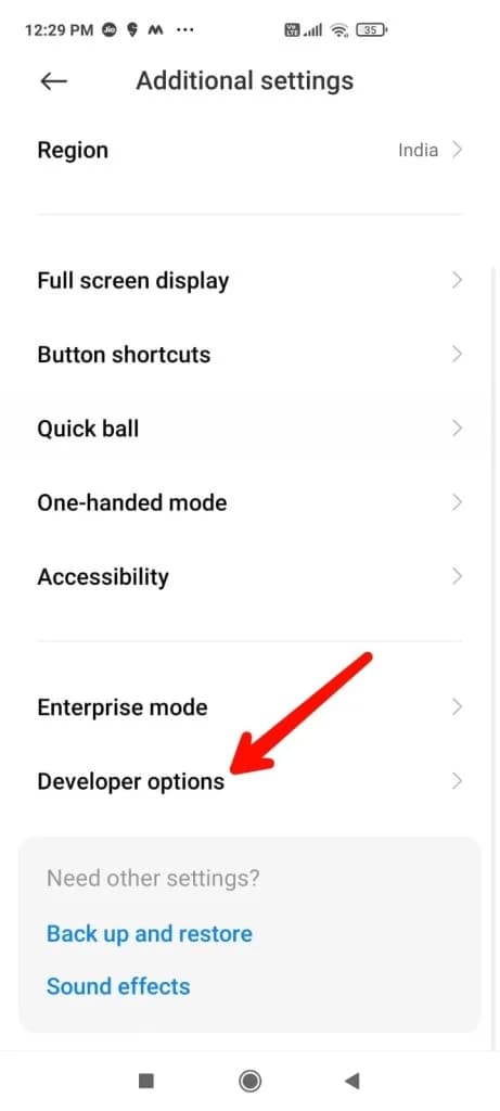 فعال کردن گزینه developer روی گوشی