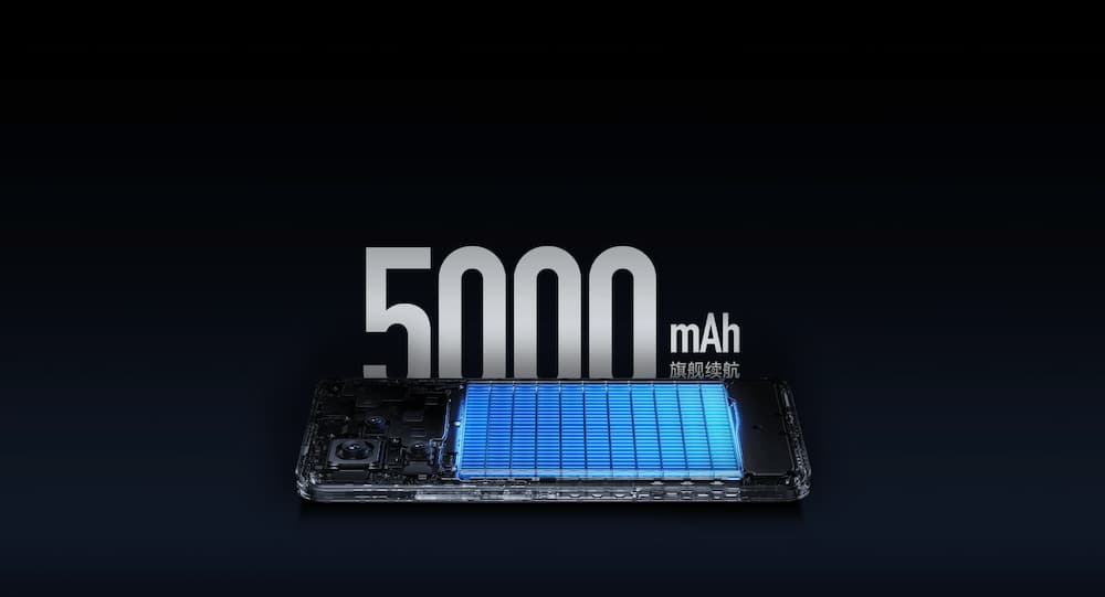 باتری کی 60 اولترا دارای ظرفیت باتری 5000 میلی آمپر ساعتی و شارژر 120 واتی است