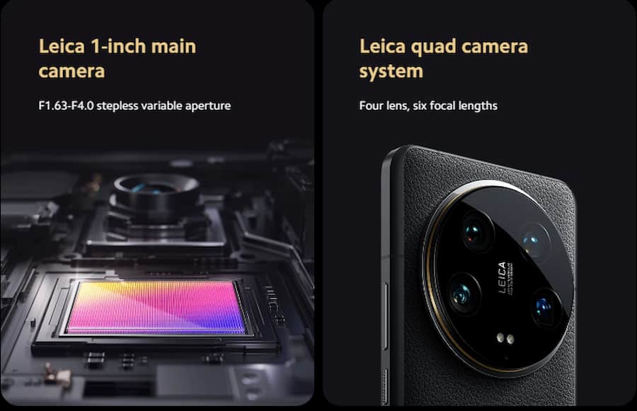 سیستم دوربین 4 گانه لیکا ، دوربین اصلی 1 اینچی LEICA